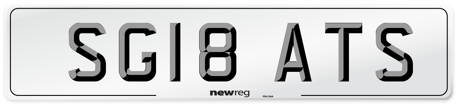SG18 ATS Number Plate from New Reg